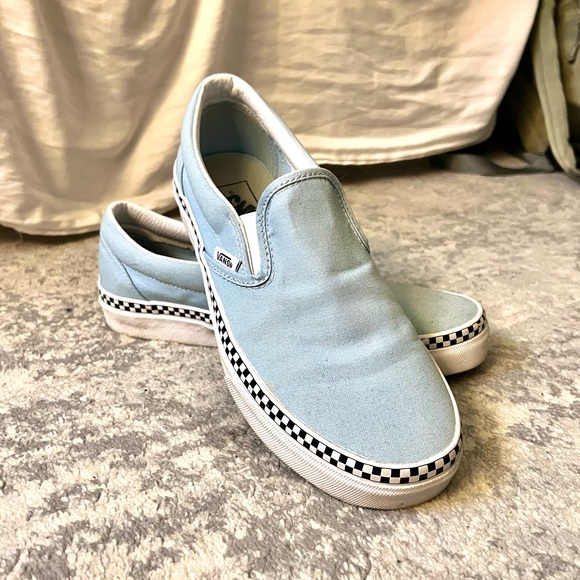 Light Blue Slip On Vans